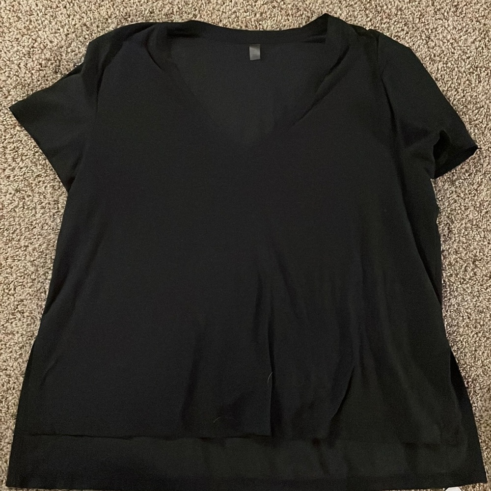 Black yoga top.